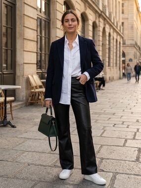 Lulu's Black Faux Leather Wide Leg Pants